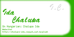 ida chalupa business card